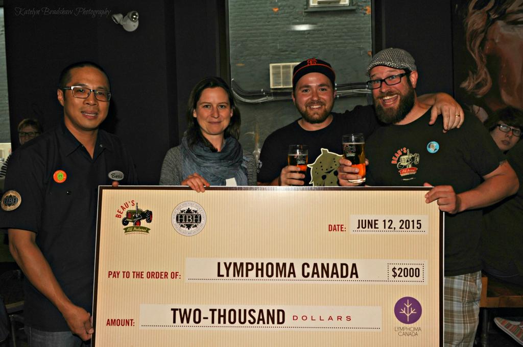 Hungry Brew Hops + Beau's All Natural cheque signing